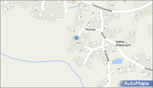 Kłokoczyn, Wesoła, 14, mapa Kłokoczyn