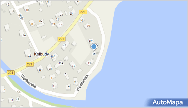 Kolbudy, Wędkarska, 15, mapa Kolbudy
