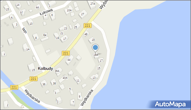 Kolbudy, Wędkarska, 19A, mapa Kolbudy