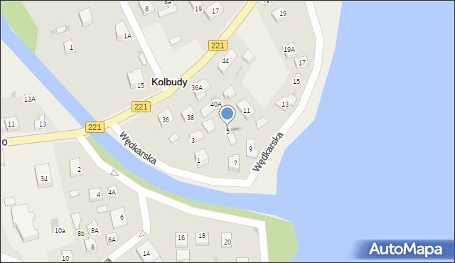 Kolbudy, Wędkarska, 5, mapa Kolbudy