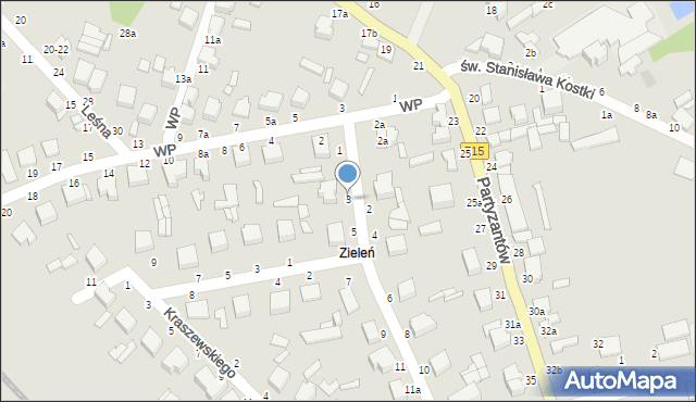 Koluszki, Westerplatte, 3, mapa Koluszki