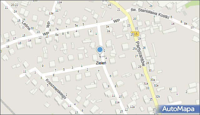 Koluszki, Westerplatte, 5, mapa Koluszki