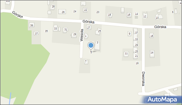 Konary, Wesoła, 5, mapa Konary