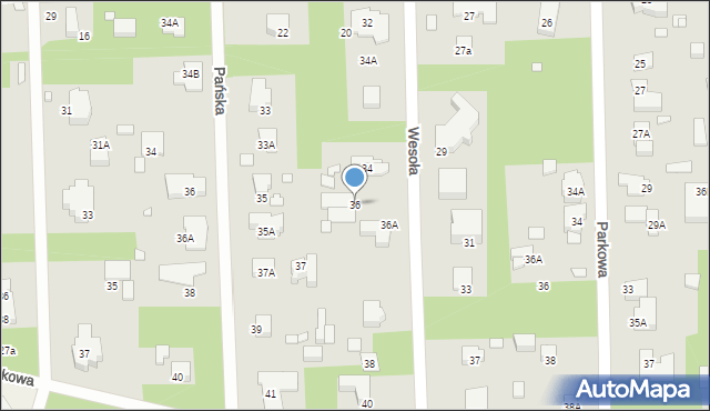 Konstancin-Jeziorna, Wesoła, 36, mapa Konstancin-Jeziorna