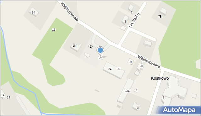 Kostkowo, Wejherowska, 22, mapa Kostkowo