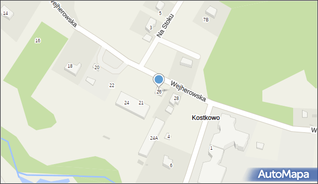 Kostkowo, Wejherowska, 26, mapa Kostkowo