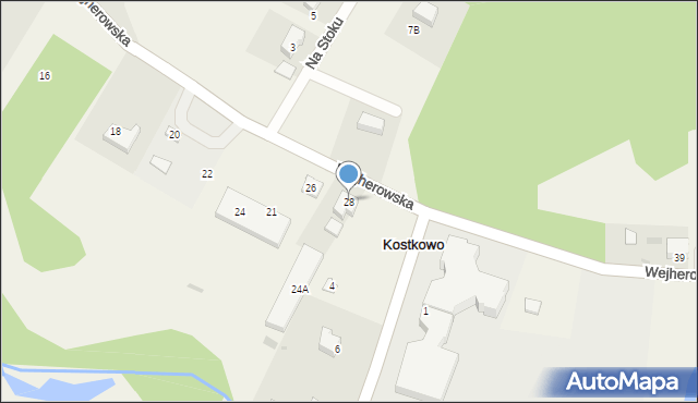 Kostkowo, Wejherowska, 28, mapa Kostkowo