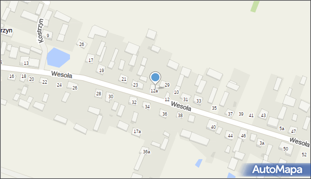 Kostrzyn, Wesoła, 27, mapa Kostrzyn