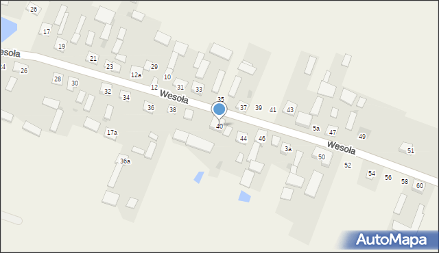 Kostrzyn, Wesoła, 40, mapa Kostrzyn