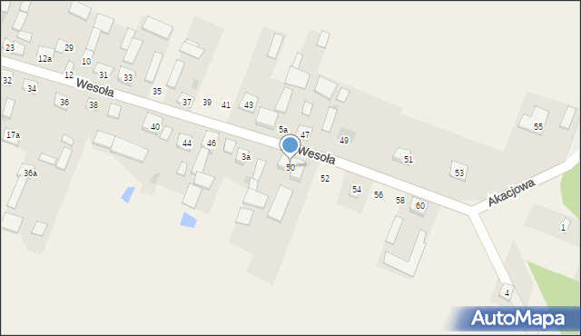 Kostrzyn, Wesoła, 50, mapa Kostrzyn