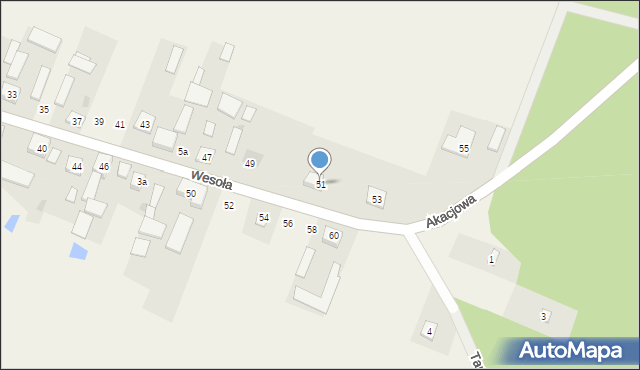 Kostrzyn, Wesoła, 51, mapa Kostrzyn