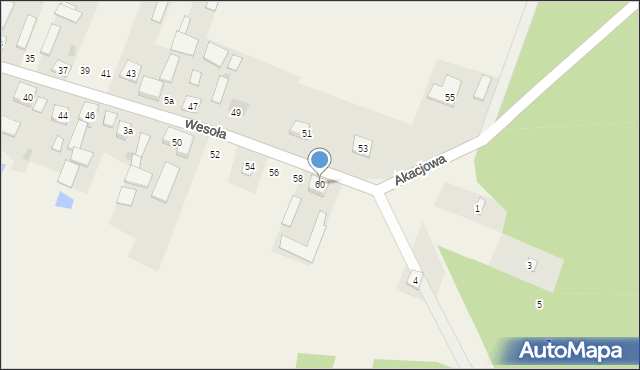 Kostrzyn, Wesoła, 60, mapa Kostrzyn