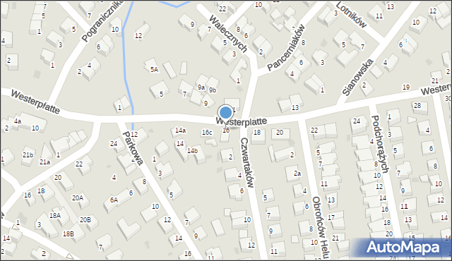 Koszalin, Westerplatte, 16, mapa Koszalina