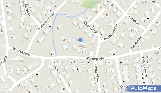 Koszalin, Westerplatte, 9a, mapa Koszalina