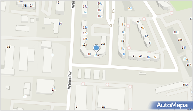 Koszalin, Wenedów, 10a, mapa Koszalina