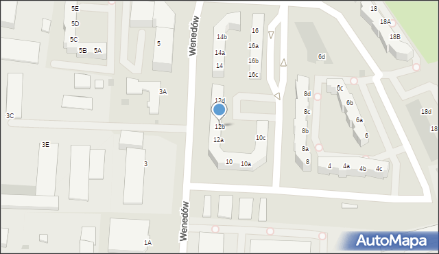 Koszalin, Wenedów, 12b, mapa Koszalina