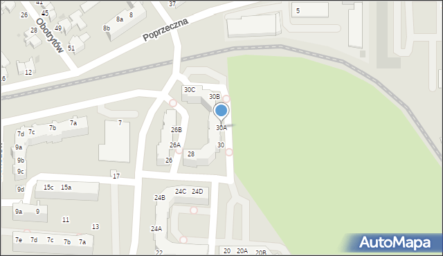 Koszalin, Wenedów, 30A, mapa Koszalina