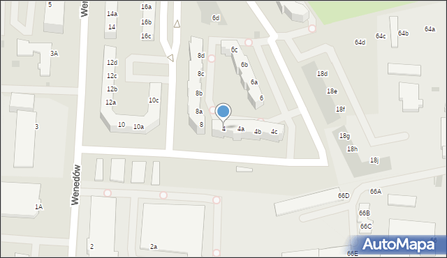Koszalin, Wenedów, 4, mapa Koszalina
