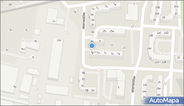 Koszalin, Wenedów, 7e, mapa Koszalina