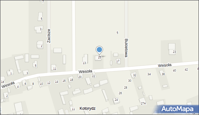 Kotorydz, Wesoła, 15, mapa Kotorydz
