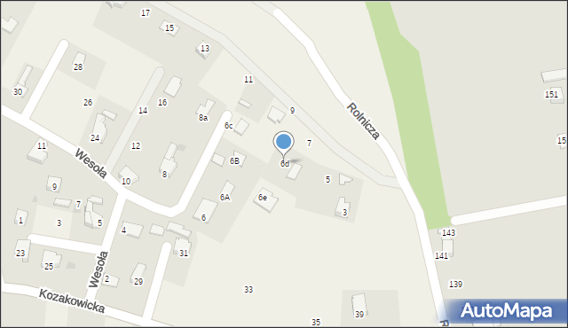 Kozakowice Górne, Wesoła, 6d, mapa Kozakowice Górne