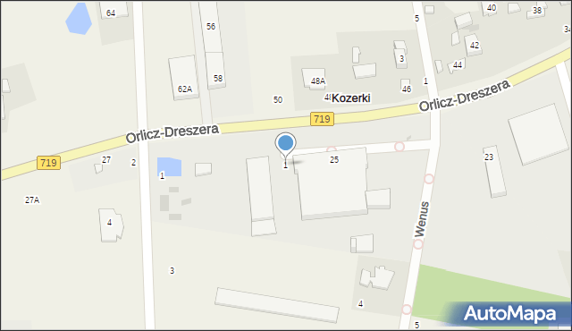 Kozerki, Wenus, 1, mapa Kozerki