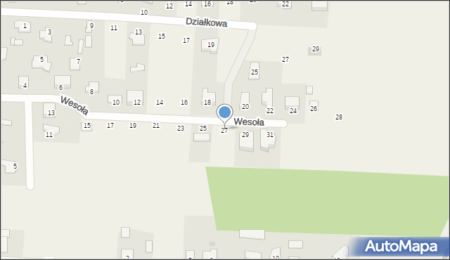 Kozłów Biskupi, Wesoła, 27, mapa Kozłów Biskupi