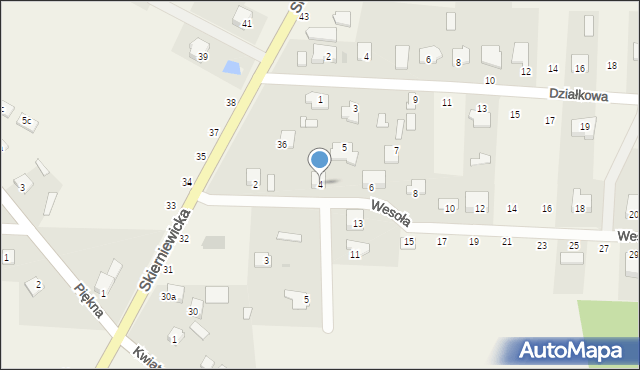 Kozłów Biskupi, Wesoła, 4, mapa Kozłów Biskupi