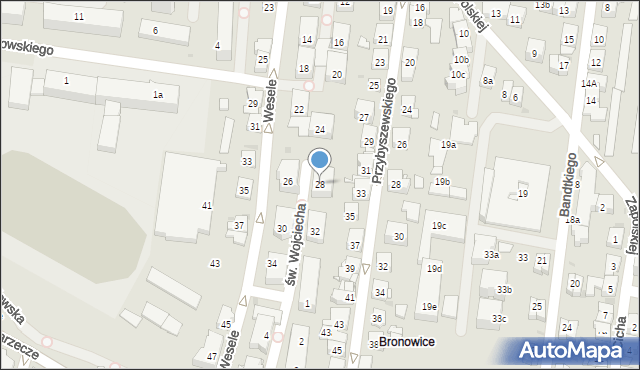 Kraków, Wesele, 28, mapa Krakowa