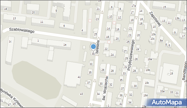 Kraków, Wesele, 31, mapa Krakowa