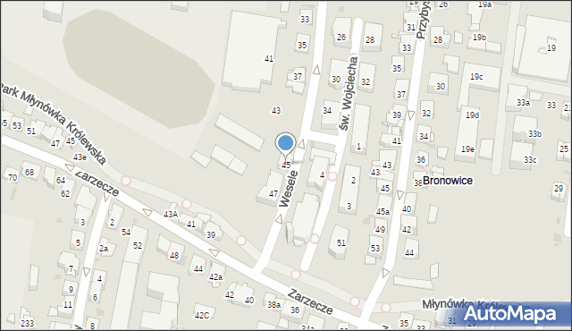 Kraków, Wesele, 45, mapa Krakowa