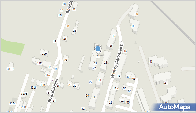 Kraków, Weryhy-Darowskiego Wincentego, 21, mapa Krakowa