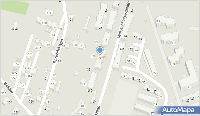 Kraków, Weryhy-Darowskiego Wincentego, 9, mapa Krakowa