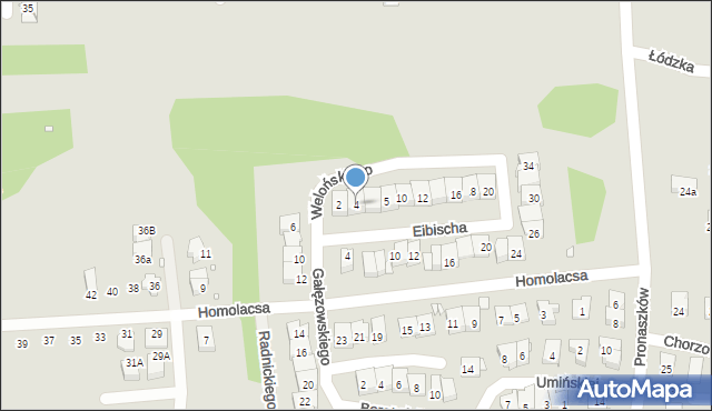 Kraków, Welońskiego Piusa, 4, mapa Krakowa