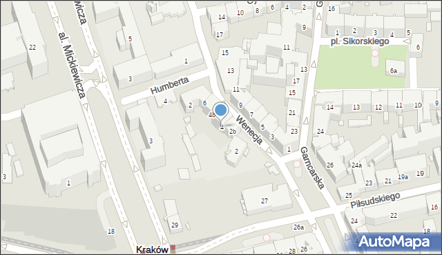 Kraków, Wenecja, 4, mapa Krakowa