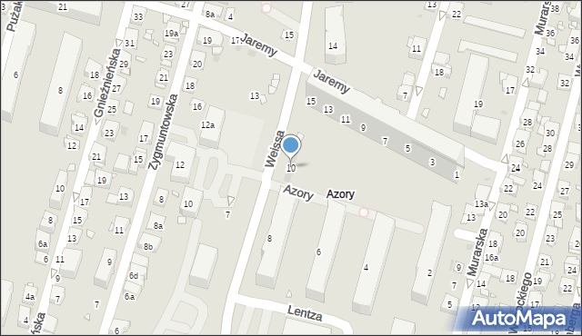 Kraków, Weissa Wojciecha, 10, mapa Krakowa