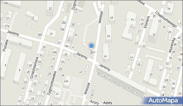 Kraków, Weissa Wojciecha, 15, mapa Krakowa