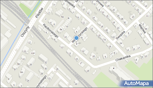 Kraków, Wereszyckiego Henryka, prof., 4, mapa Krakowa