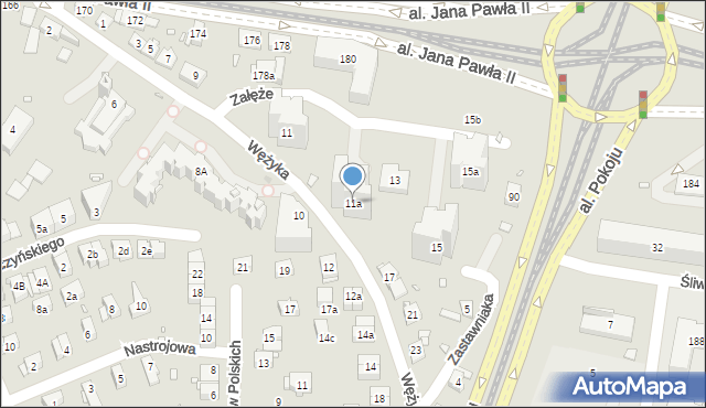 Kraków, Wężyka Franciszka, 11a, mapa Krakowa