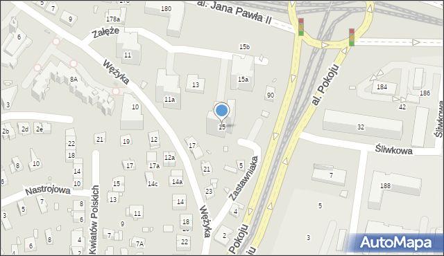 Kraków, Wężyka Franciszka, 15, mapa Krakowa