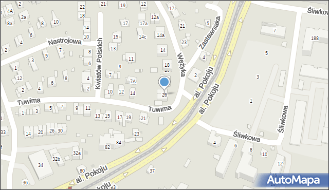 Kraków, Wężyka Franciszka, 26, mapa Krakowa