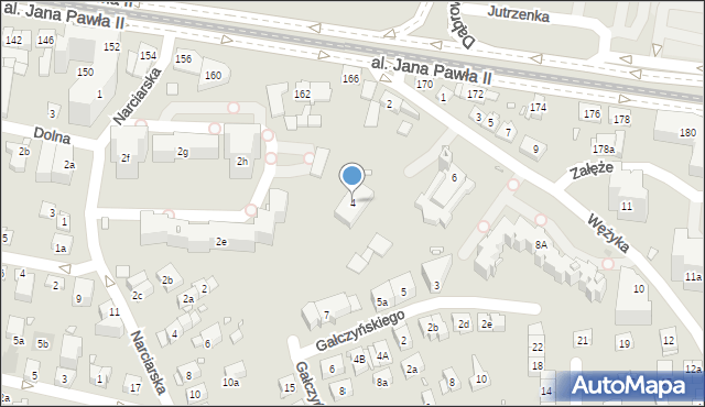 Kraków, Wężyka Franciszka, 4, mapa Krakowa