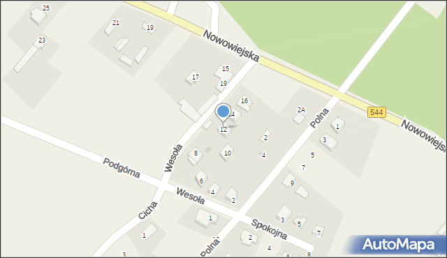 Kruki, Wesoła, 12, mapa Kruki