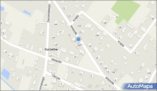 Kurzelów, Wesoła, 12a, mapa Kurzelów