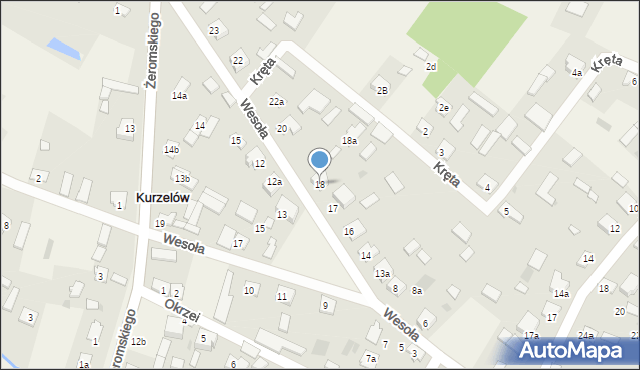 Kurzelów, Wesoła, 18, mapa Kurzelów
