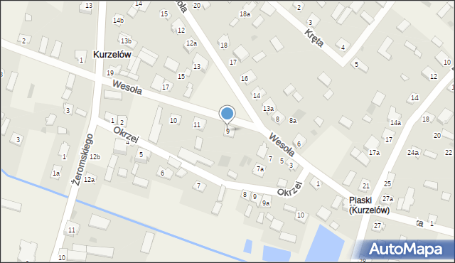 Kurzelów, Wesoła, 9, mapa Kurzelów