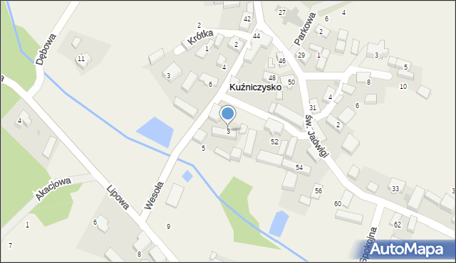 Kuźniczysko, Wesoła, 3, mapa Kuźniczysko