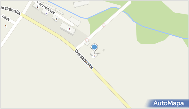 Łąck, Wesoła, 17, mapa Łąck