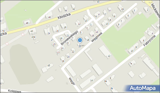 Lądek-Zdrój, Węglowa, 20, mapa Lądek-Zdrój