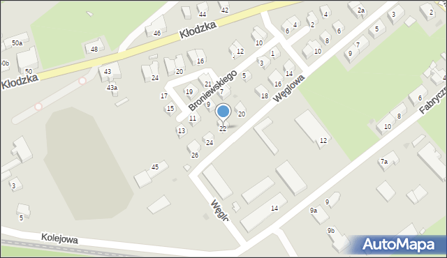 Lądek-Zdrój, Węglowa, 22, mapa Lądek-Zdrój